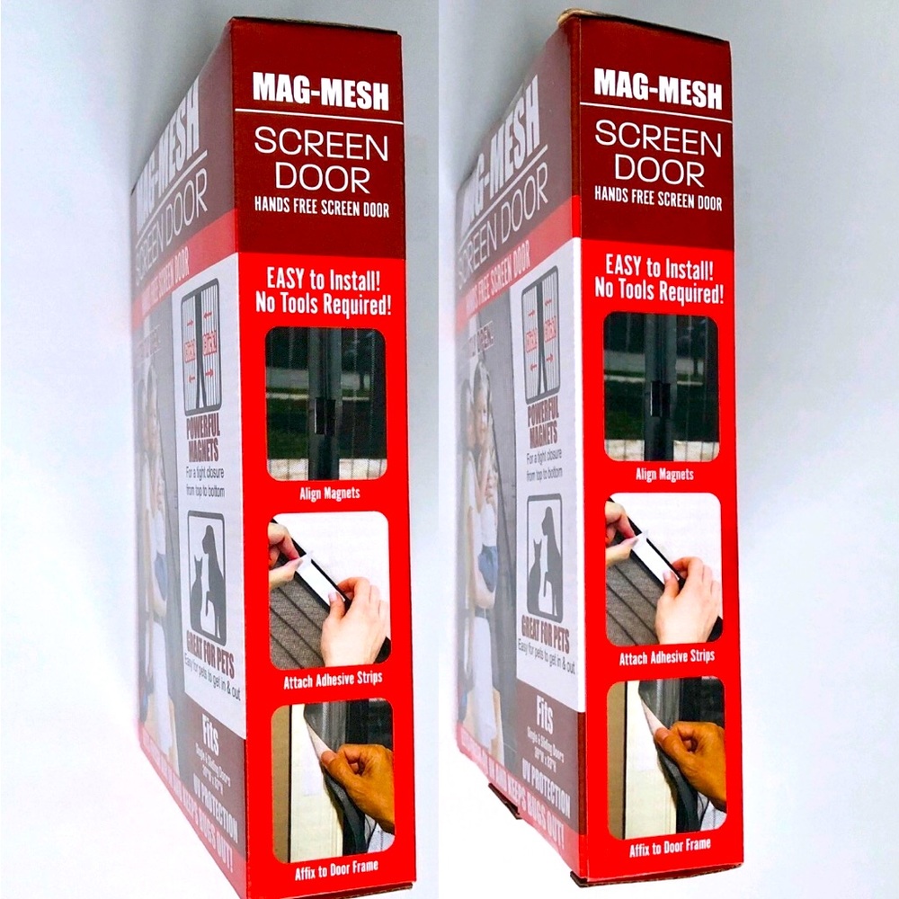 NEW Magnetic Mesh Screen Door Hands-Free Magnetic Closure 39" x 83" - Picture 5 of 16